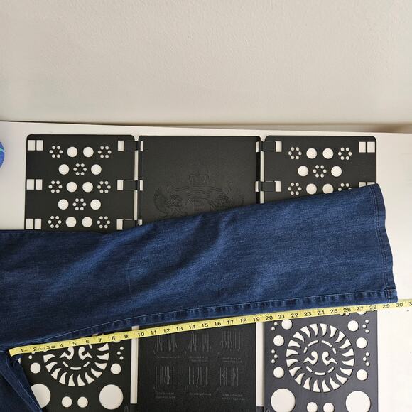 Betabrand Faux Denim Stretch Bootcut Pull On Pants | Women's Medium | FLAWS - Picture 6 of 16